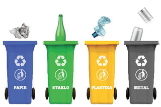 Slika kanti za selektivno prikupljanje otpada